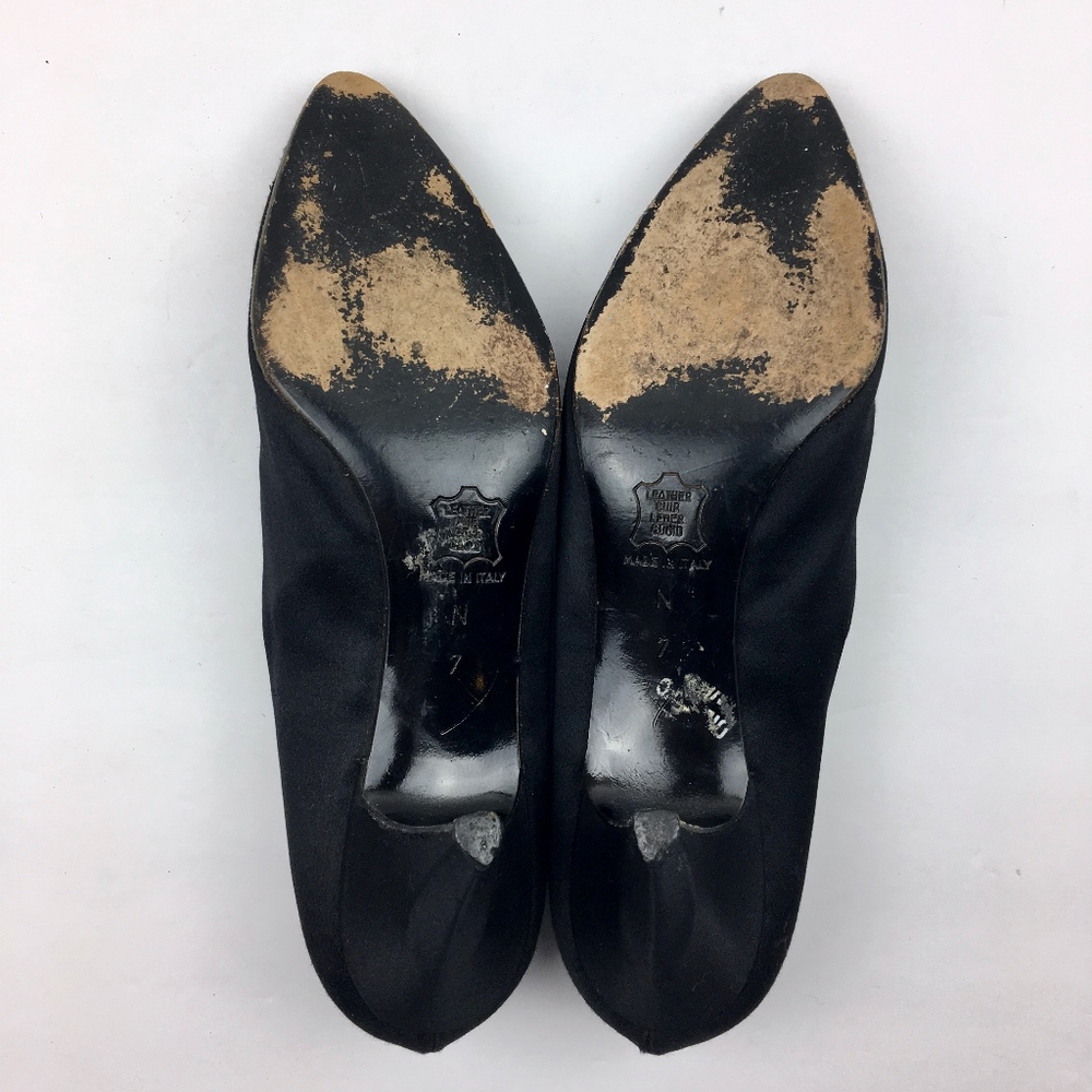 YVES SAINT LAURENT Satin Pointed Toe Heels Size 7 - Picture 5 of 8